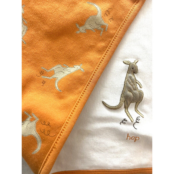 Gymboree Other - Gymboree Baby Blanket Kangaroo RARE Vintage 2000s Orange Knit 100% Cotton